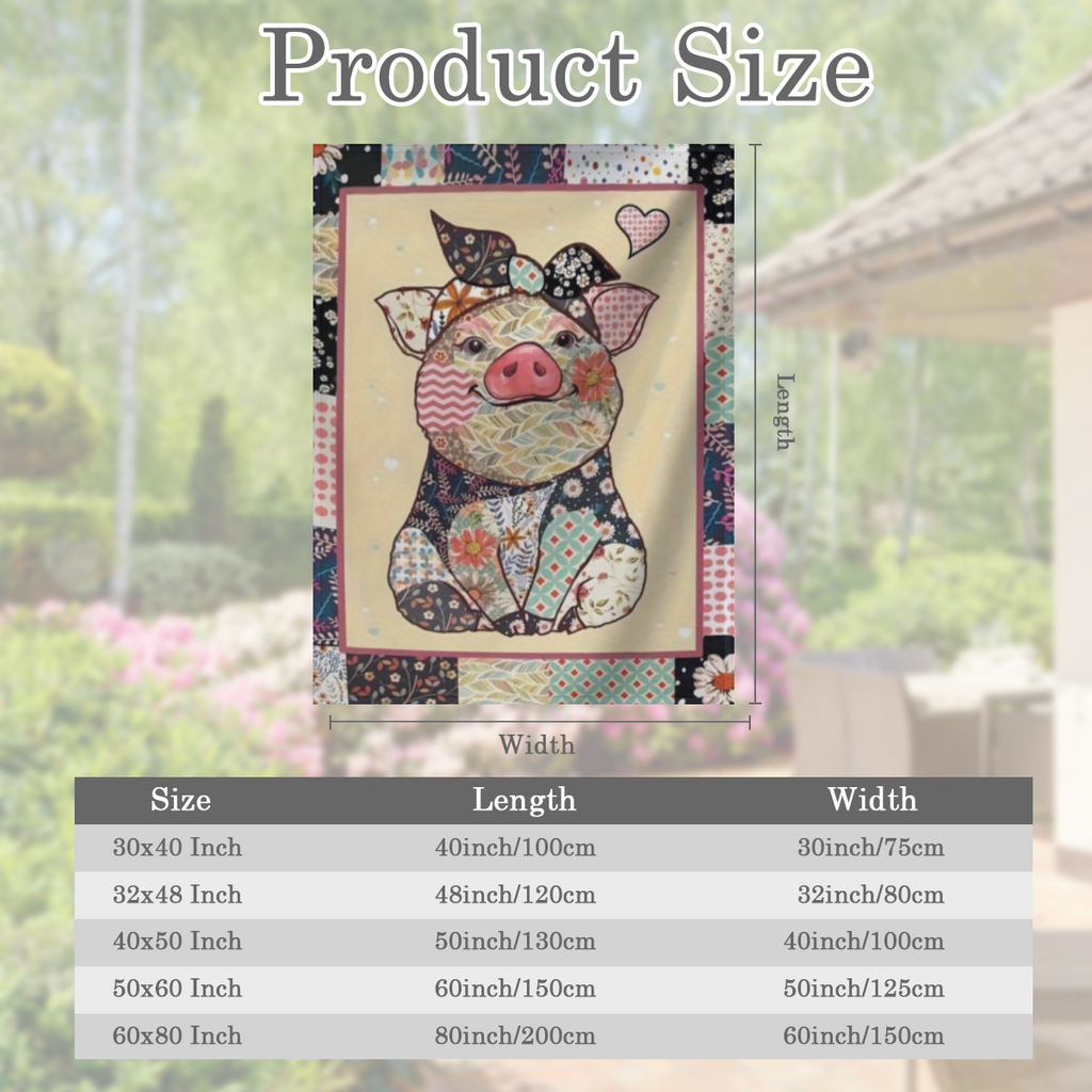 1pc Cozy Pig Animal Pattern Flannel Blanket - Soft and Warm Throw for Couch, Bed, and Sofa