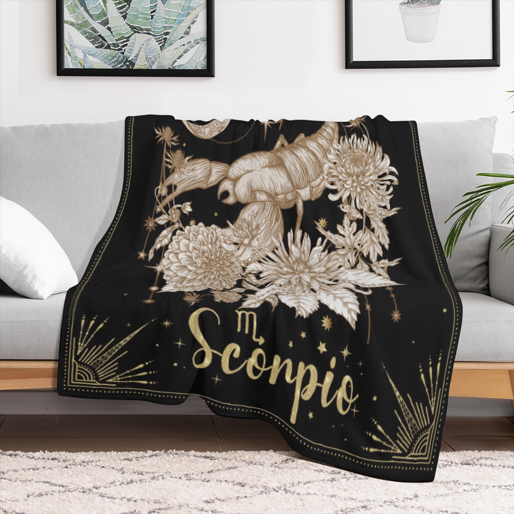 1 Zodiac Blanket Gift, Birthday And Christmas Gifts, Aries, Taurus, Gemini, Cancer, Leo, Virgo, Libra, Scorpio, Sagittarius, Capricorn, Aquarius, Pisces, Zodiac Women's Blanket Gift, Zodiac Themed Hom