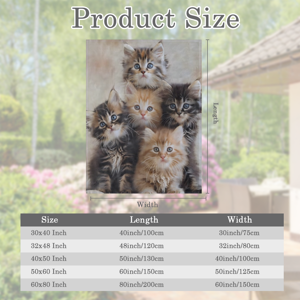 Cat Blanket, Kitten Flannel Blanket Gifts for Women, Soft Warm Lightweight Cat Blankets for Living Room Home Sofa Travel Decor 60 x 80