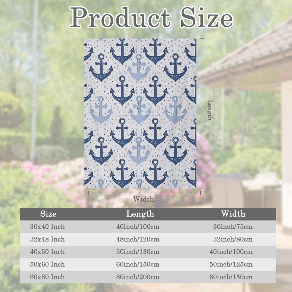 Blue Sailboat Anchors Throw Blanket, Nautical Design Blankets for Couch Bedroom Living Room Indoor Decor, Lightweight Soft Cozy Bedding Birthday Gift for Kids Boys Adults