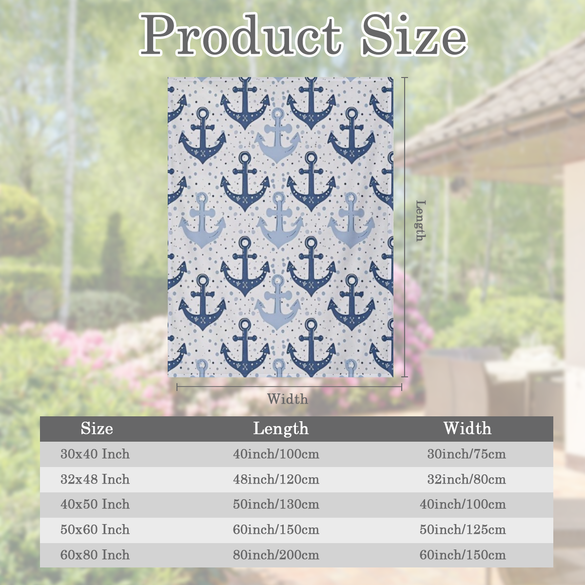 Blue Sailboat Anchors Throw Blanket, Nautical Design Blankets for Couch Bedroom Living Room Indoor Decor, Lightweight Soft Cozy Bedding Birthday Gift for Kids Boys Adults