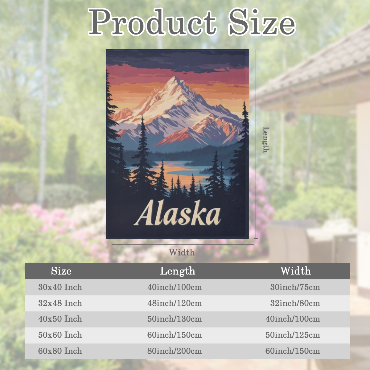 Alaska Mountain Sunset Poster B6785777 Flannel Throw Blanket - Hypoallergenic, Machine Washable, Gift for Family & Friends