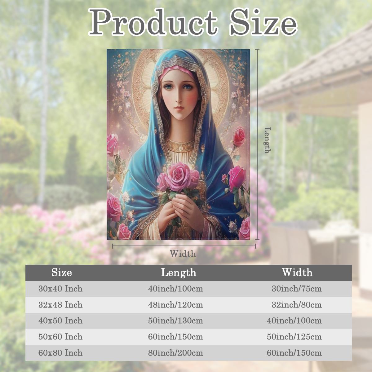 1pc Blanket Set Catholic wallpaper of the holy mary holding super soft plush blanket printed blanket suitable for sofa car picnic travel living room warm blanket machine washable durable easy care per