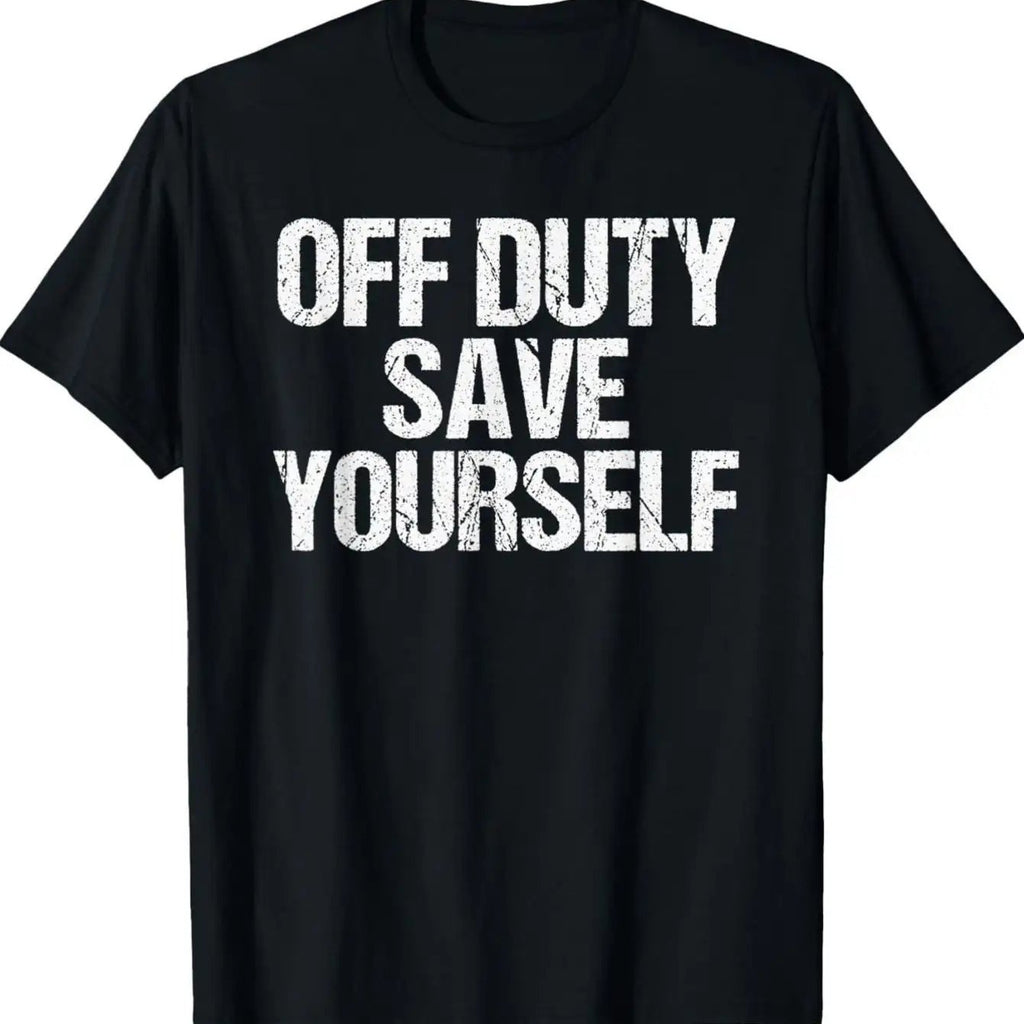 Funny Police & Firefighter Humor T-Shirt - 100% Cotton Heavyweight Tee Suitable for Men & Women, Birthday/Holiday Gift for Firefighters, Police Officers, S-XXXL, Black
