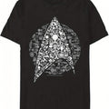 Men's 100% Cotton T-Shirt Sci-Fi Themed Space Geometric Print with Triangle Space Pattern