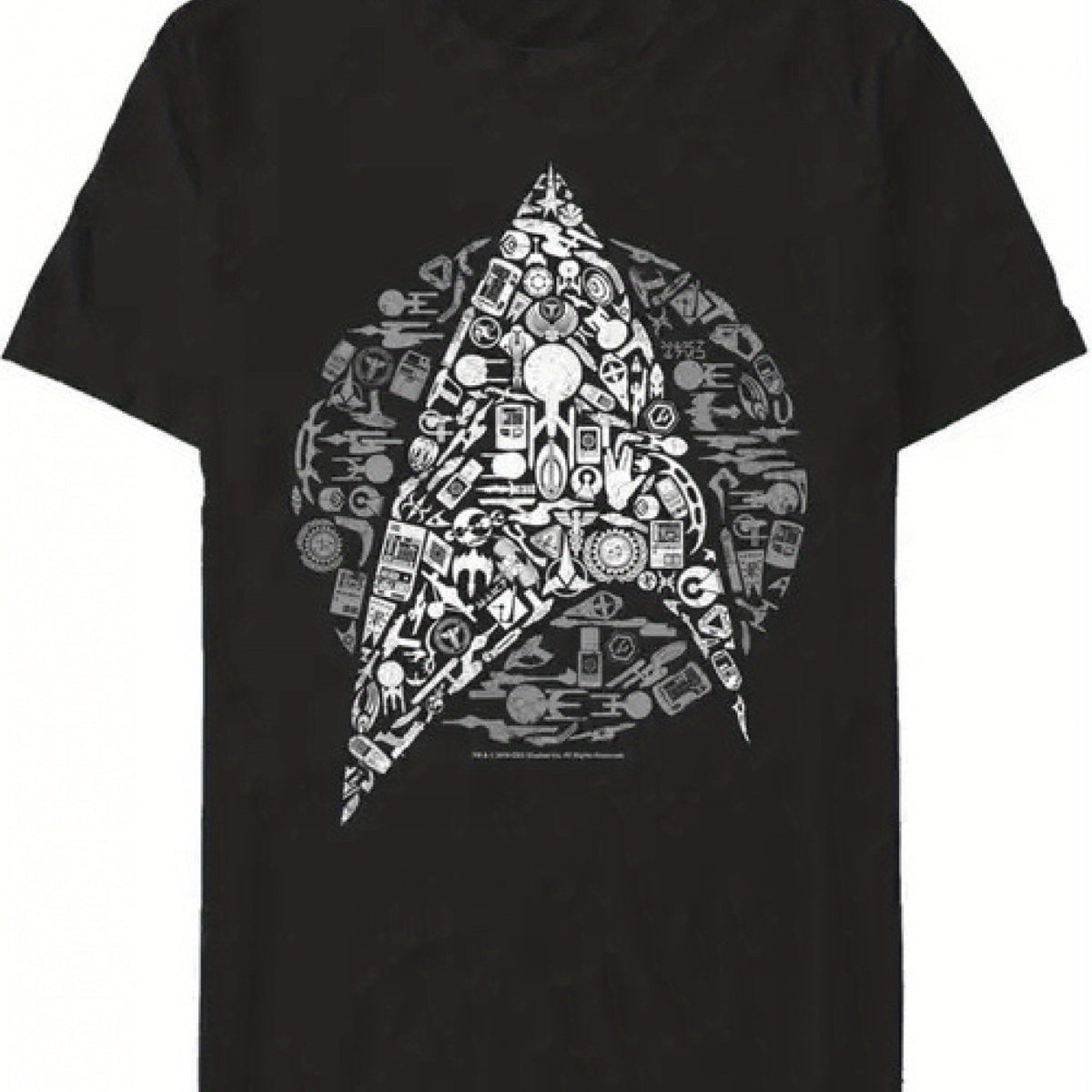 Men's 100% Cotton T-Shirt Sci-Fi Themed Space Geometric Print with Triangle Space Pattern