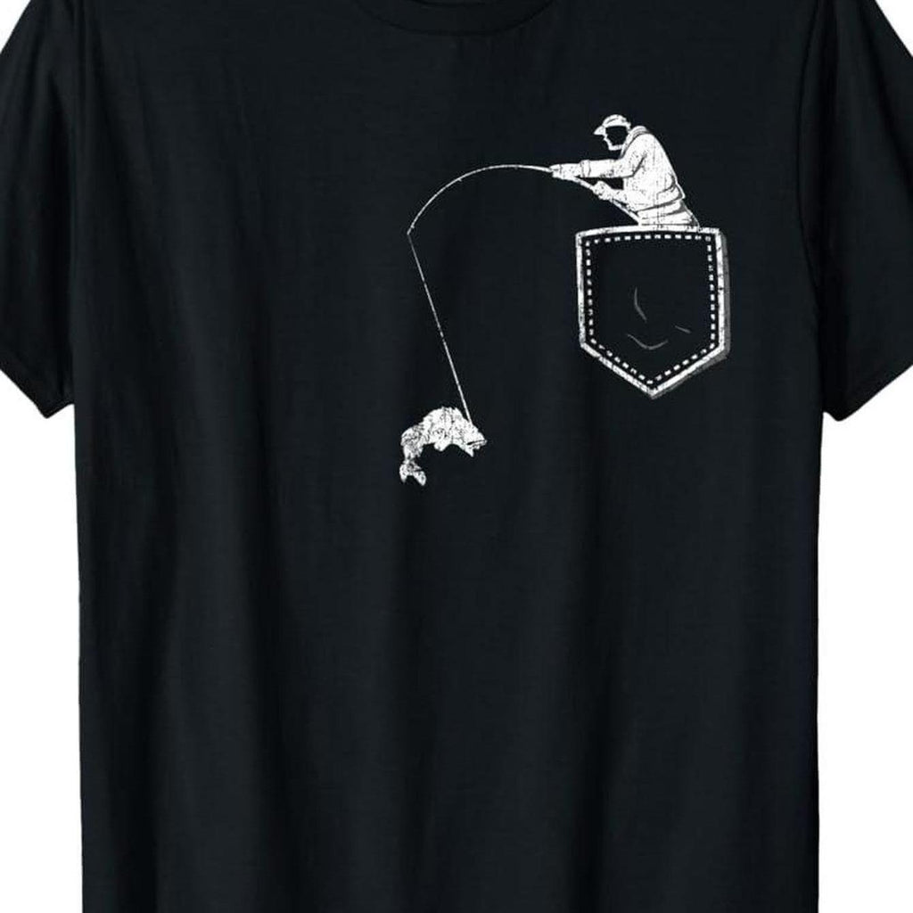 T-shirt de pêcheur de poisson humoristique, adapté pour papa et grand-papa, 100% coton, 180G de poids, lavable en machine, cadeau pour hommes et femmes, amis de maman et papa, S-XXXL, noir