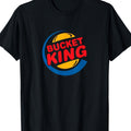 Bucket King Basketball T-Shirt with Hoops King Design - Loose Fit Casual Short Sleeve Shirt, Basketball Culture Apparel for Fans & Casual Attire - 200g