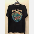 Men's 100% Cotton Band T-Shirt with Stick Figure & Retro 90s Pop Culture Design