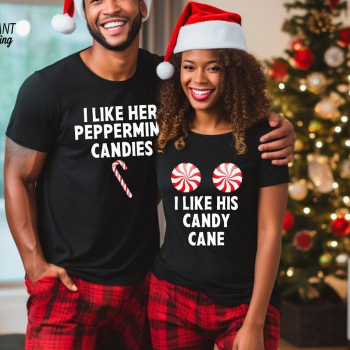 1pc Matching Couple T-Shirts For Christmas His