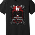 Men's Hellraiser Pinhead Quote T-Shirt - "A Lifeless Body" Pinhead Design, Black Cotton Gothic Horror Movie Tee, Iconic Pinhead Face & Name Print, Casual Round Neck Shirt for Hellraiser Fans