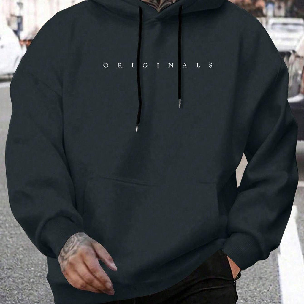 Men's Heavyweight Hooded Sweatshirt with Letter