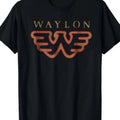 180G Black Casual Men'S T-Shirt Featuring an Orange Wings Logo And The Text 'WAYLON', Perfect for Everyday Wear, Music Festivals, Parties, And More. It'S Breathable, Machine Washable, And Made of 100%, Plus Size