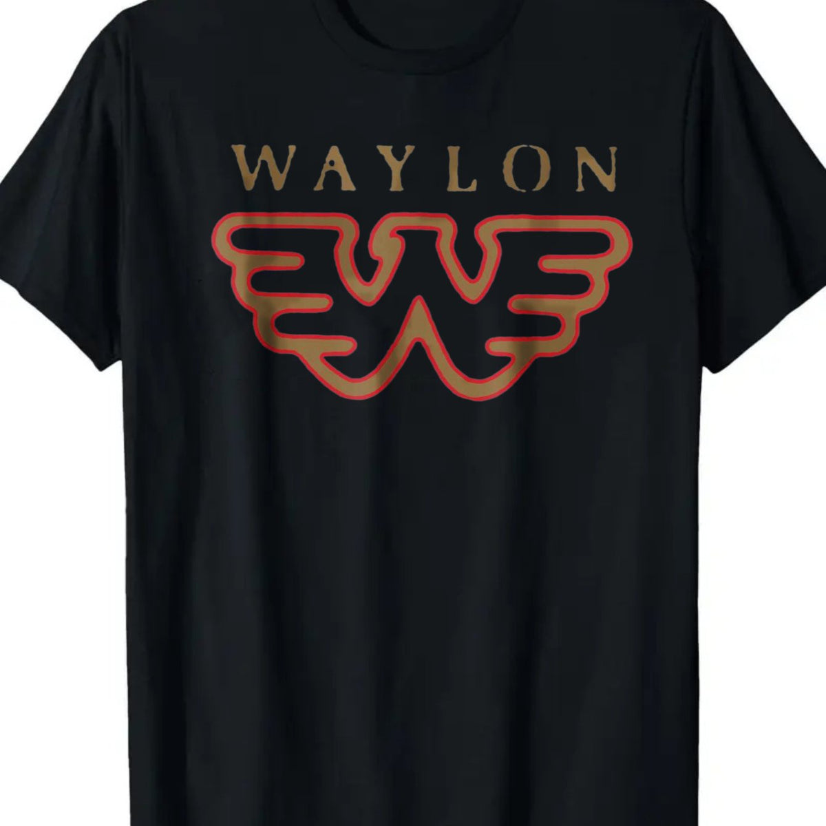 180G Black Casual Men'S T-Shirt Featuring an Orange Wings Logo And The Text 'WAYLON', Perfect for Everyday Wear, Music Festivals, Parties, And More. It'S Breathable, Machine Washable, And Made of 100%, Plus Size