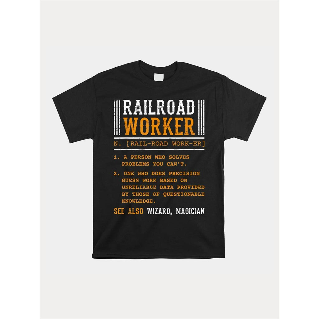 Railroad Worker Train Fan Design Transportation Theme Unisex 180g Cotton T-shirt for Men Fashion Men's Top for Daily Wear