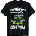 Men'S Black T-Shirt with "Give Me The Weed Boys and Free My Soul" Graphic - Casual Crew Neck, Short Sleeve, Medium Stretch, All-Season Wear, Perfect for Outdoor Activities, Outdoor Clothing | Playful Graphic Tee | Comfortable Fit