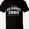 Men's Vintage 1980 Car T-Shirt 80s Retro Tee with White Retro Print