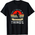 Men's & Unisex Off-Road Motorcycle T-Shirt - Dirt Rider & Mud Track Print, 100% Cotton Motorcycle Stunt Design, All-Season Casual Riding Gear for Dirt Enthusiasts, Apparel