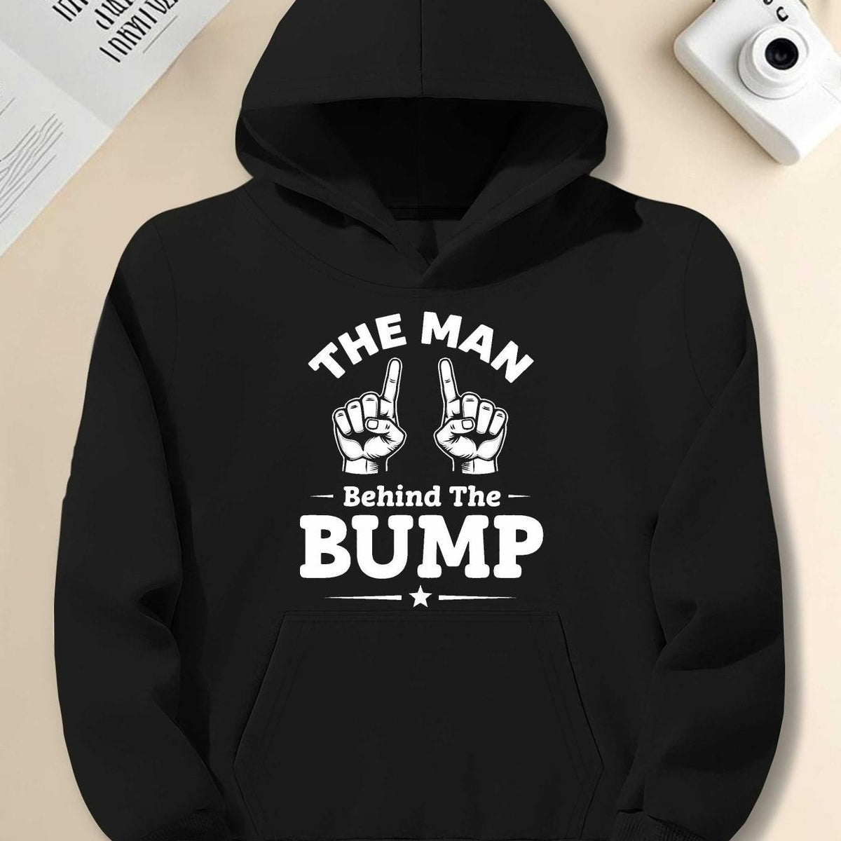 Men's Man Behind Bump" Pregnancy Hoodie