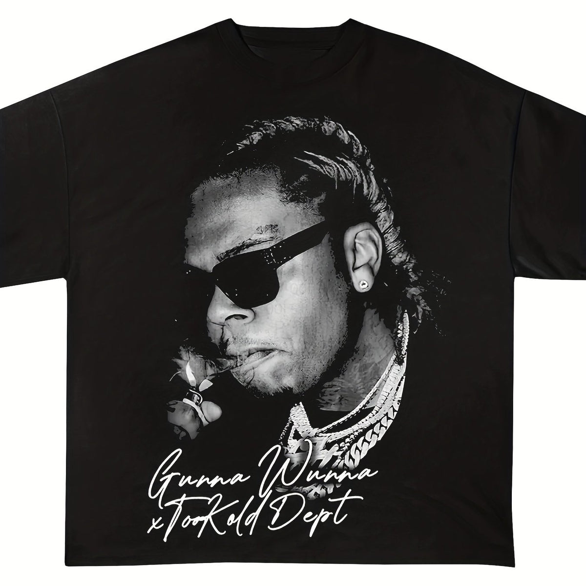 Gunna Big Face Graphic T-Shirt - Vintage Rap Hip Hop Streetwear Tee with Real Name & Album Title Print, 220g Heavyweight Pure, Unisex Short Sleeve Round Neck Casual Shirt for Men & Women, All-Season Fit Urban Fashion Statement