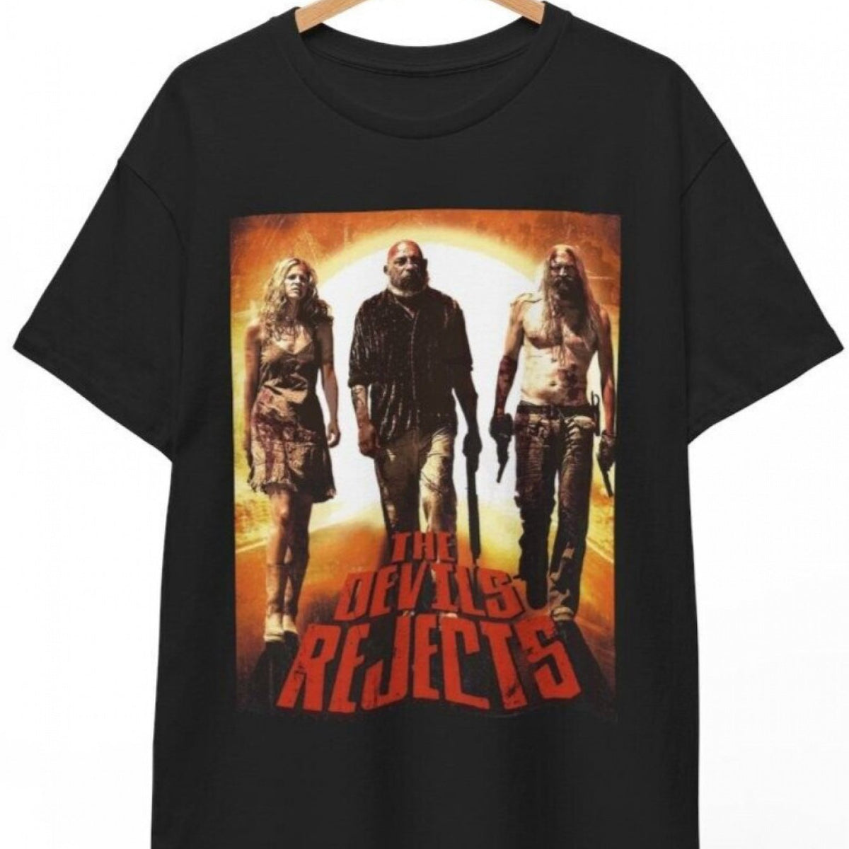Devil'S Disciple Horror Movie Graphic T-Shirt - 180g Heavyweight 100% Unisex Loose Fit Tee with Iconic Red & Black Character Art Print, Soft Crew Neck Short Sleeve Casual Top for Men & Women, Horror Film Fan Apparel, Durable All-Season Wear