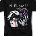 In Flames Come Clarity Graphic Cotton T-Shirt for Men - 100% Cotton Rock Concert Tee with White & Purple Artwork, Short Sleeve Crew Neck Streetwear, Machine Washable Band Merch, Music Fan Apparel, Vibrant Print Shirt, Durable Fabric