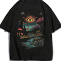Men's 100% Cotton Celtic Knot & Eye Print T-Shirt - with Multicolor Fantasy Forest Design, Soft Breathable Loose Fit Longline Tee Suitable for Daily Wear, Festivals & Themed Events - Machine Washable Casual Streetwear Year-Round
