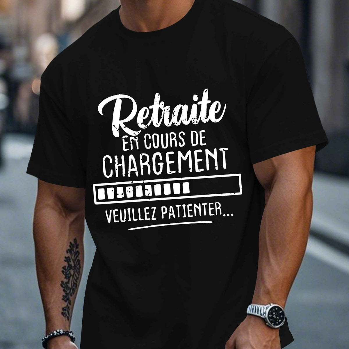 T-Shirt Drôle Cadeau de Retraite Français "Chargement en Cours