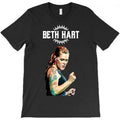 1 pièce T-Shirt Homme Clevie KANSHEN - Imprimé Beth Hart, 180g 100% Coton Col Rond Manches Courtes, Coupe Détendue avec Texte Blanc Audacieux et Design Artistique Vibrant pour Tenue Décontractée, Lavable en Machine, Vêtement Casual Durable