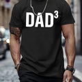 Men's White Oversized 'Dad' T-Shirt - Heavyweight 220gsm Knit Fabric, All-Season Casual Crew Neck Short Sleeve, Father's Day Gift Idea, Machine Washable, Dad Slogan Streetwear Top