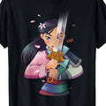 Women's Black T-Shirt with Anime Sword Design - Cotton