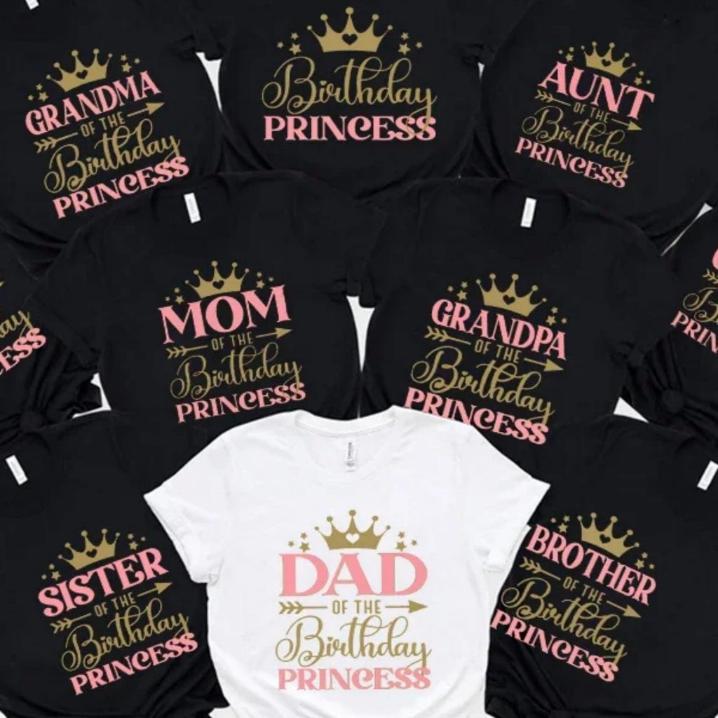 T-shirts de princesse d'anniversaire de famille assortis