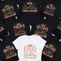 T-shirts de princesse d'anniversaire de famille assortis