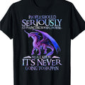 Men's Funny Dragon Woman T-Shirt - Loose Fit Short Sleeve Round Neck Casual Shirt with Dragon & Female Character Print, Digital Sublimation for Comic Conventions & Casual Attire