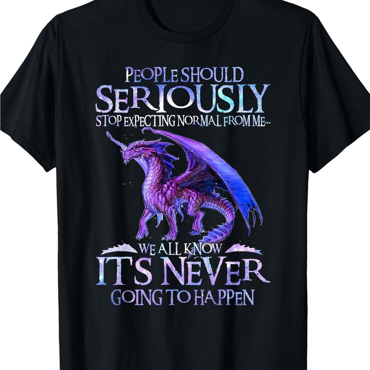 Men's Funny Dragon Woman T-Shirt - Loose Fit Short Sleeve Round Neck Casual Shirt with Dragon & Female Character Print, Digital Sublimation for Comic Conventions & Casual Attire