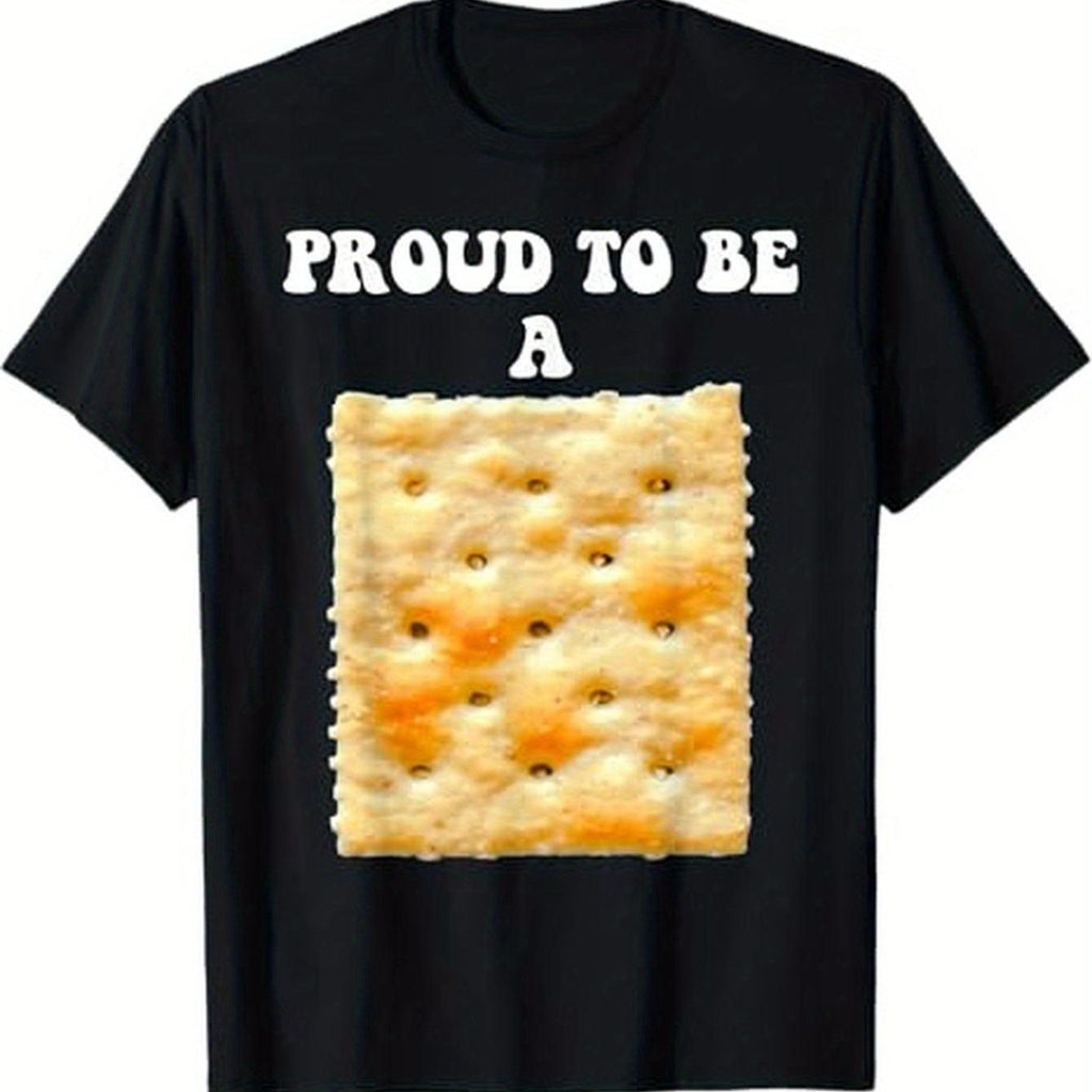 T-shirt with "Proud to Be a Cookie" Print | 180g Single-Sided Print, Crew Neck, Short Sleeve, Machine Washable, 100%, Unisex, Suitable for Dad, Mom, Friend, Black