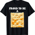T-shirt with "Proud to Be a Cookie" Print | 180g Single-Sided Print, Crew Neck, Short Sleeve, Machine Washable, 100%, Unisex, Suitable for Dad, Mom, Friend, Black