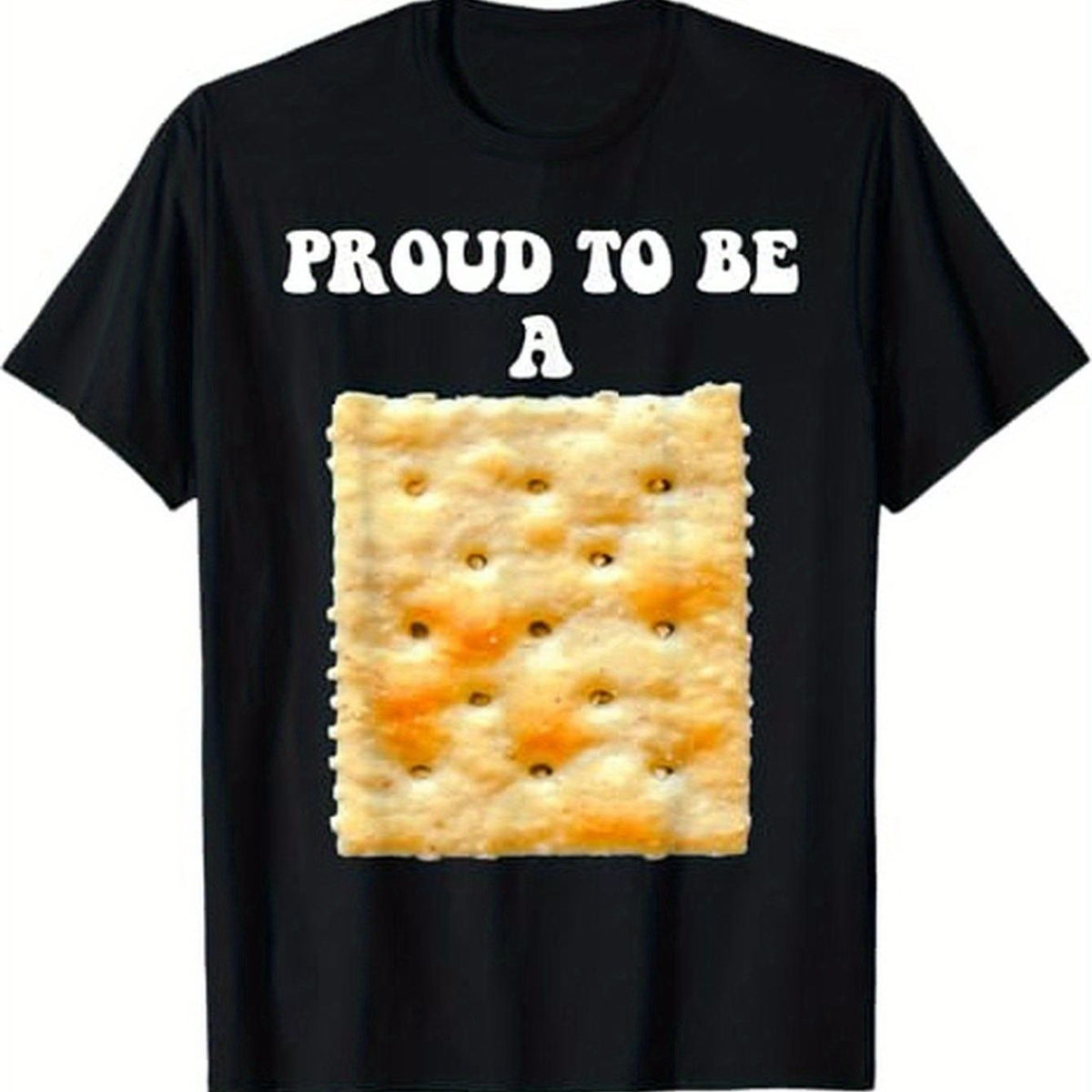 T-shirt with "Proud to Be a Cookie" Print | 180g Single-Sided Print, Crew Neck, Short Sleeve, Machine Washable, 100%, Unisex, Suitable for Dad, Mom, Friend, Black