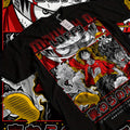 Anime Vintage Unisex T-Shirt - Japanese Manga Print with Vibrant Character Art, Red & Black Theme, Short Sleeve Crew Neck, Soft & Comfortable Fabric, Perfect for Anime Fans, Casual Wear | Vibrant Character Print | Comfortable Fit