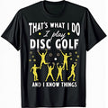 Funny "I Play Disc Golf" Humorous Black T-Shirt - 100% Cotton, Casual Round Neck, Short Sleeve with Stretch, Machine Washable, Sizes S-XXXL, Perfect for Adult Men, All-Season Comfort, Casual Wear | Playful Design | Medium Stretch Fabric, Disc Golf Apparel