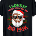 Men's Funny "Big Papa" Santa Pajamas T-Shirt - 100% Cotton 220GSM Casual Christmas Sleepwear & Holiday Outfit, All-Season Fit Gift for Dad/Husband