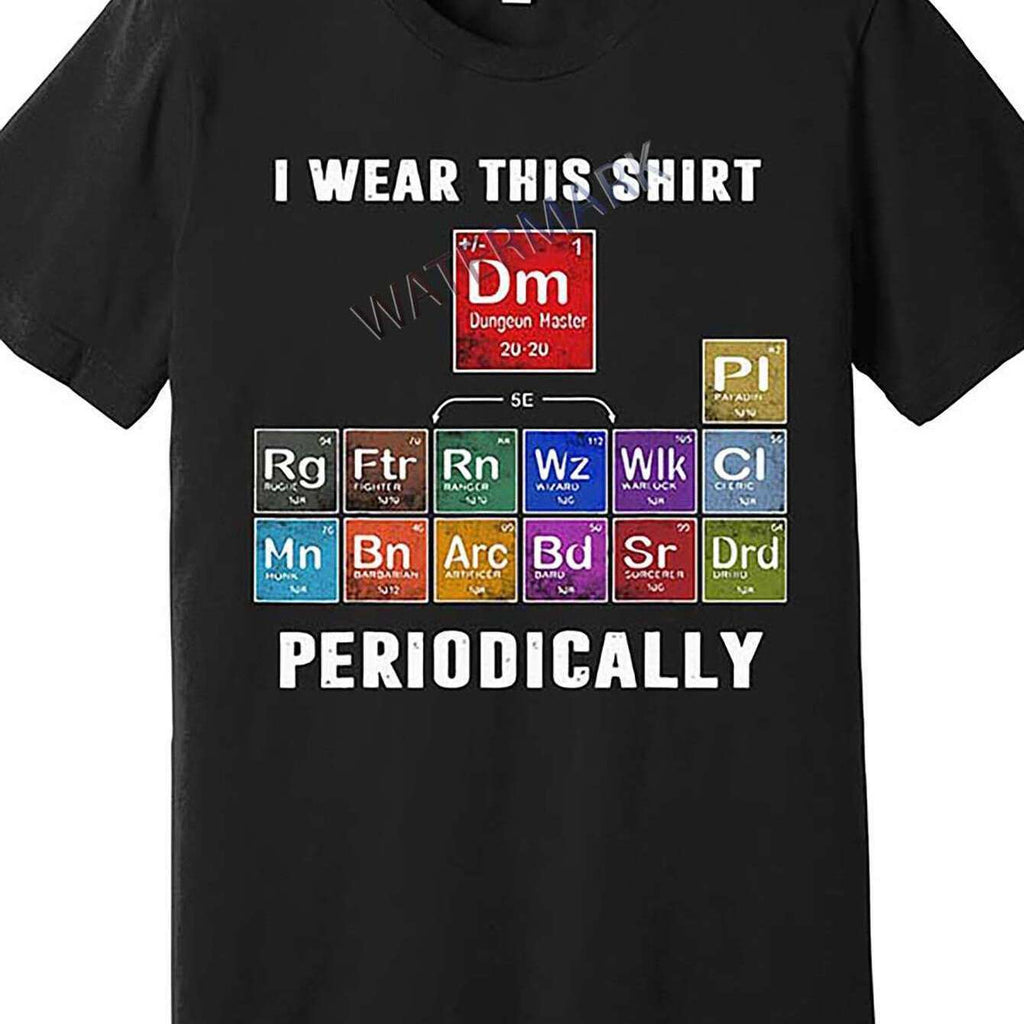 1pc Men's D & D Periodic Table of Elements T-Shirt - Knit Fabric