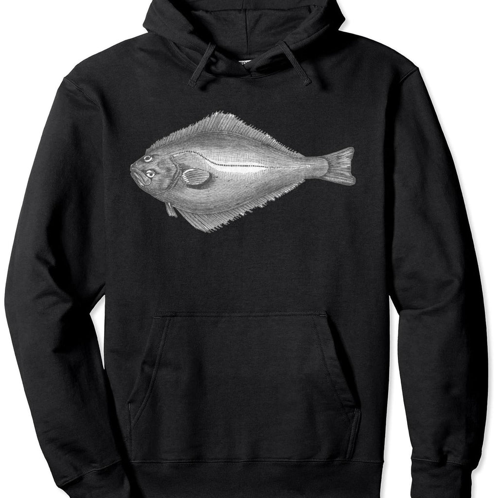 Halibut Fish Scientific Illustration Hoodie