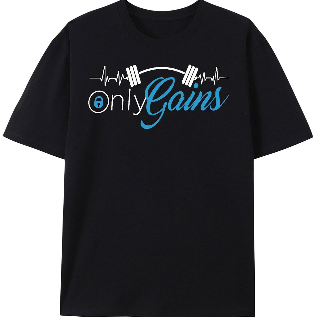Only Gains Fitness Exclusive T-Shirt | A Must-Have for Fashionable Casual Style, Crew Neck, Short Sleeve, All-Season Wear -DXC01918