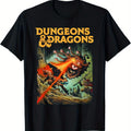 T-shirt Homme Dungeons & Dragons Beholder Strike | Logo D&D et Œil de Beholder Imprimés en 3D, T-shirt Décontracté 100% à Col Rond pour Fans de RPG, Vêtement Toutes Saisons, Coupe Standard
