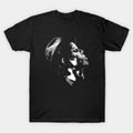 Tom Waits Graphic T-Shirt for Men - Black Cotton Casual Tee with White Monochrome Portrait Print, Round Neck Regular Fit, All-Season Comfort for Casual Attire, Music Fan Apparel, Leisure Outfit, Vintage Style, Comfortable Fit, Band Merch, Adult Clothing