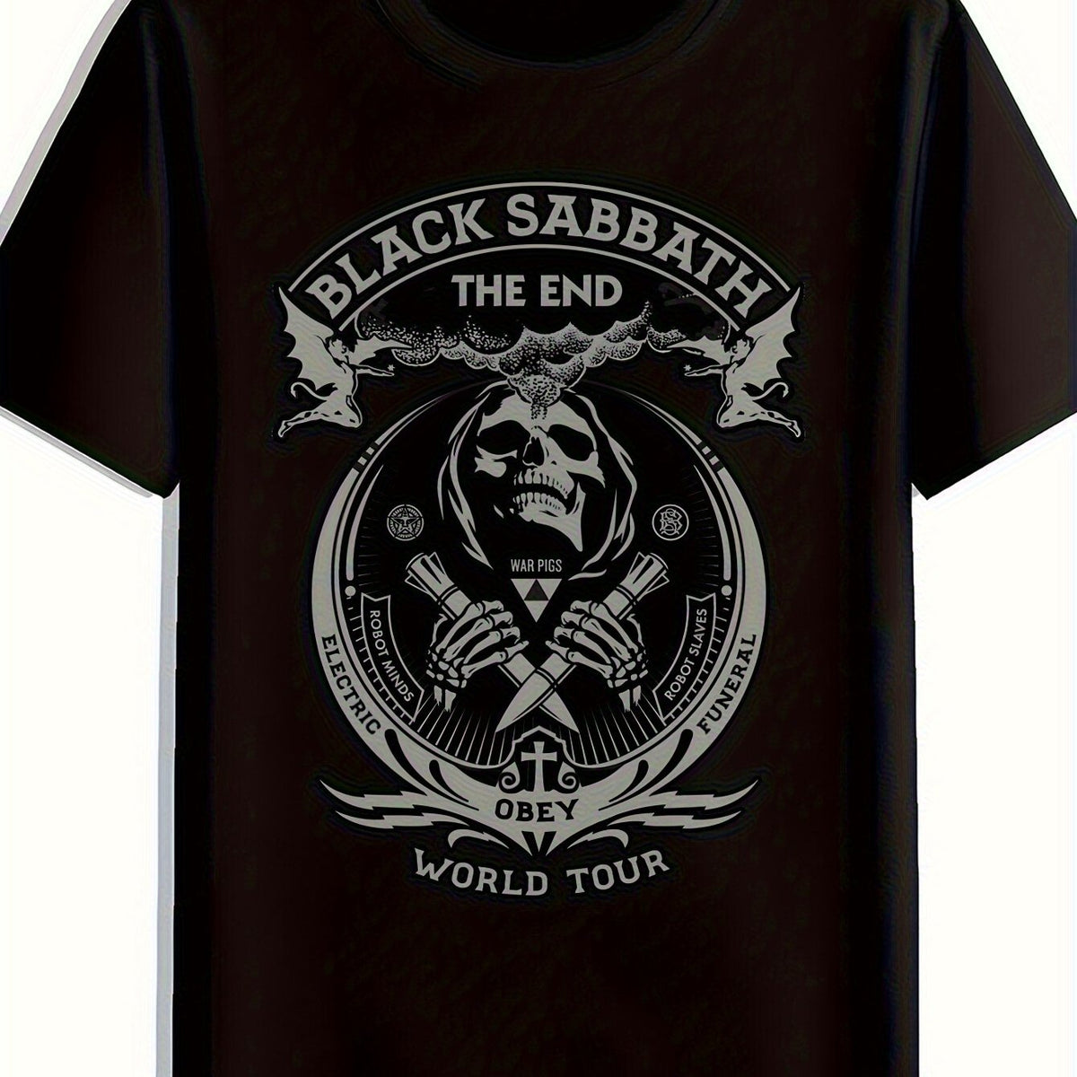 Men's Black Sabbath Official The End Album Art T-Shirt - Cotton