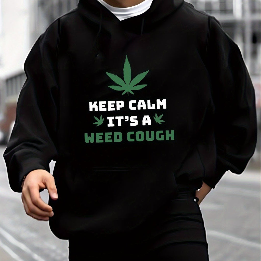 Men's Leaf & Keep Calm Weed Cough Hoodie