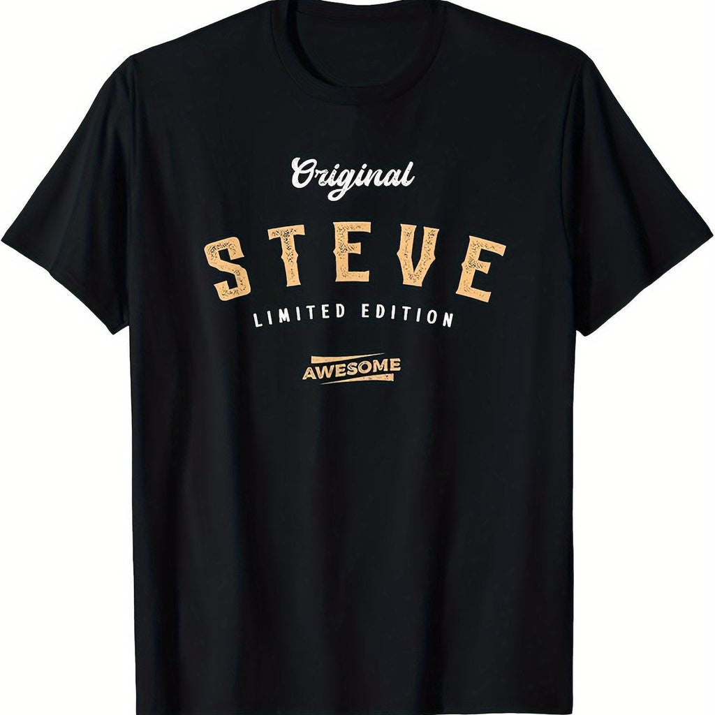 Men's Original Steve Limited Edition T-Shirt Steve Themed Design with Golden Lettering