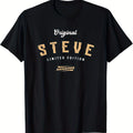 Men's Original Steve Limited Edition T-Shirt Steve Themed Design with Golden Lettering